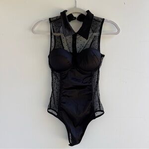 Frederick's of Hollywood Black Sheer Bodysuit